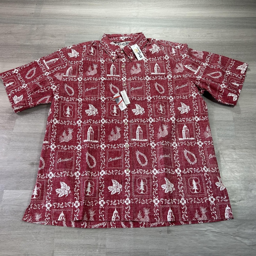 NEW Stanford Cardinal Shirt Mens Large Red NCAA Football Reyn Spooner Hawaiian